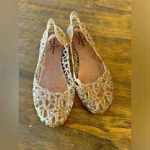 Gold Glitter Jelly Vivienne Westwood Angliomania Shoes 39